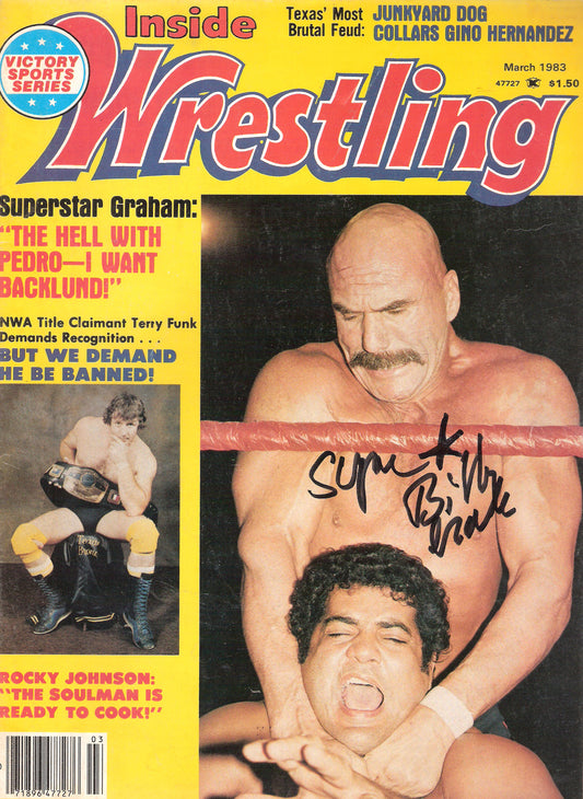 AM190  Superstar Billy Graham  Autographed vintage Wrestling Magazine w/COA