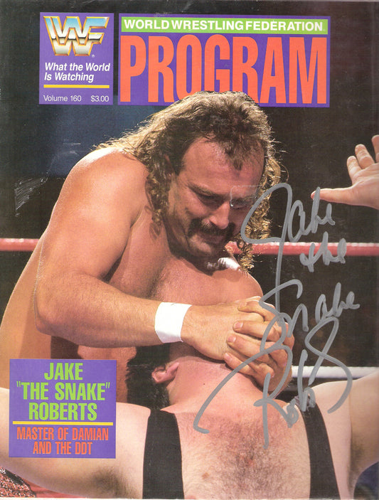 AM204 Jake the Snake Roberts Autographed vintage Wrestling Magazine w/COA