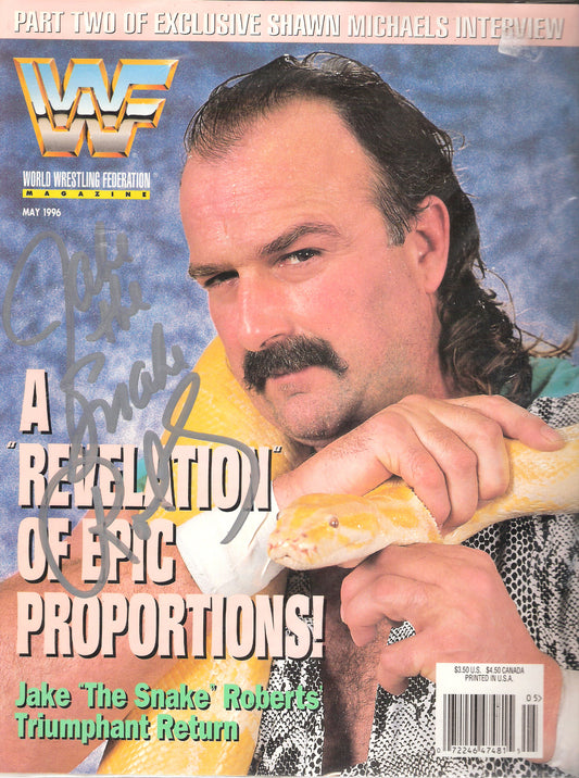 AM205 Jake the Snake Roberts Autographed vintage Wrestling Magazine w/COA