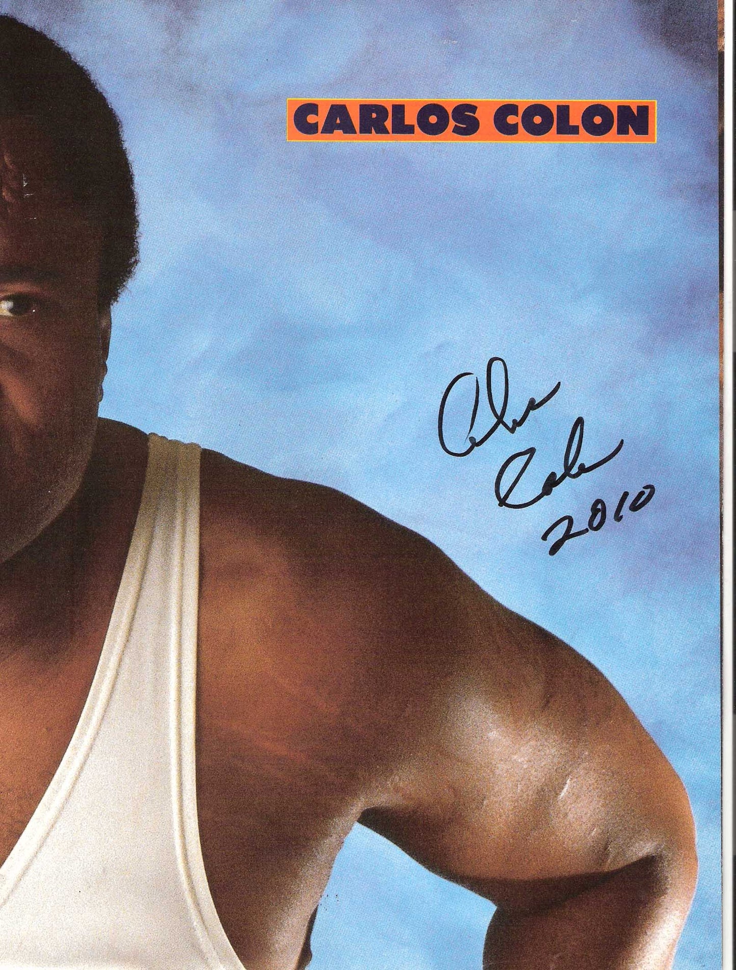 AM217  Carlos Colon  Autographed vintage Wrestling Magazine Poster w/COA