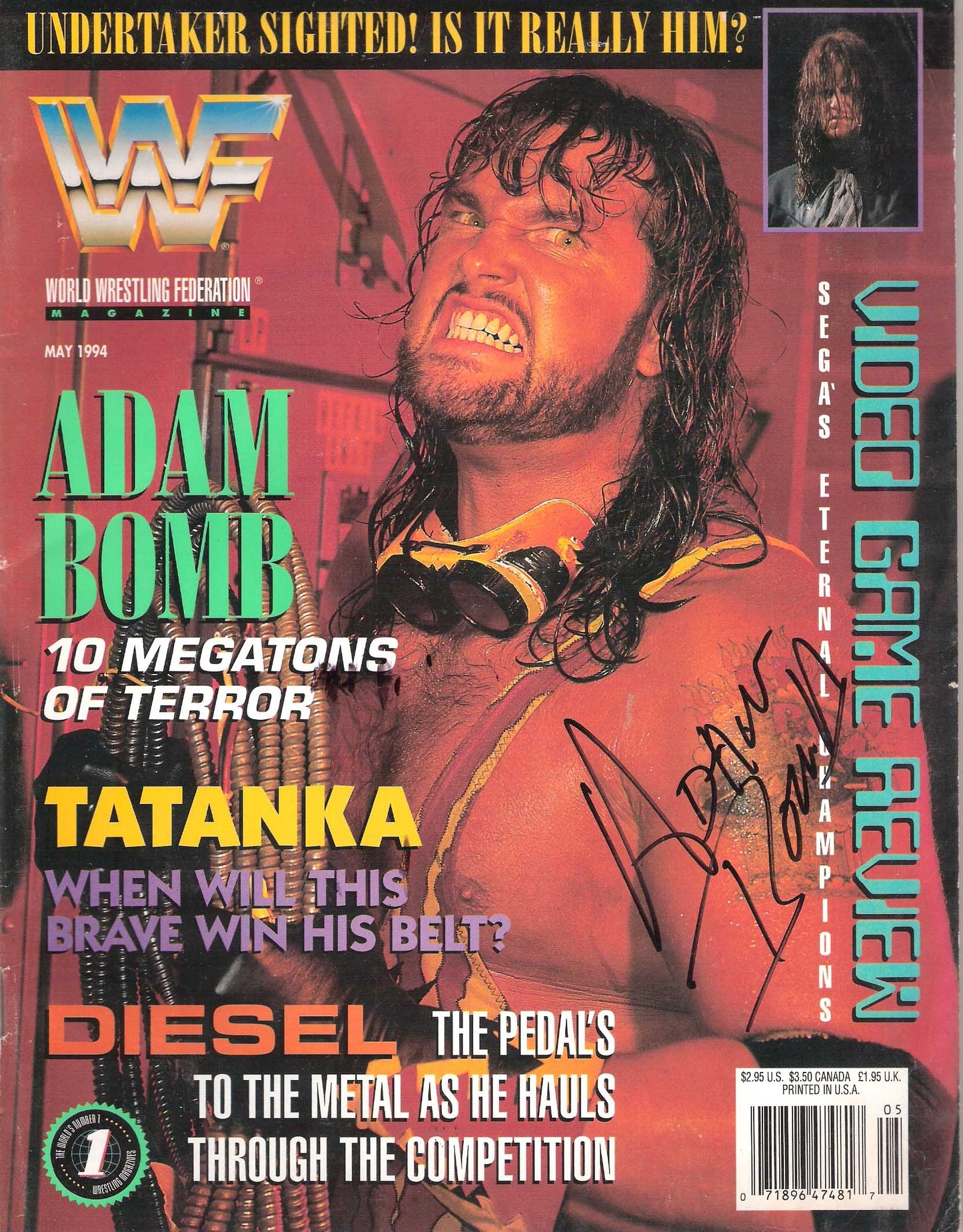 AM220 Adam Bomb  Autographed vintage Wrestling Magazine  w/COA