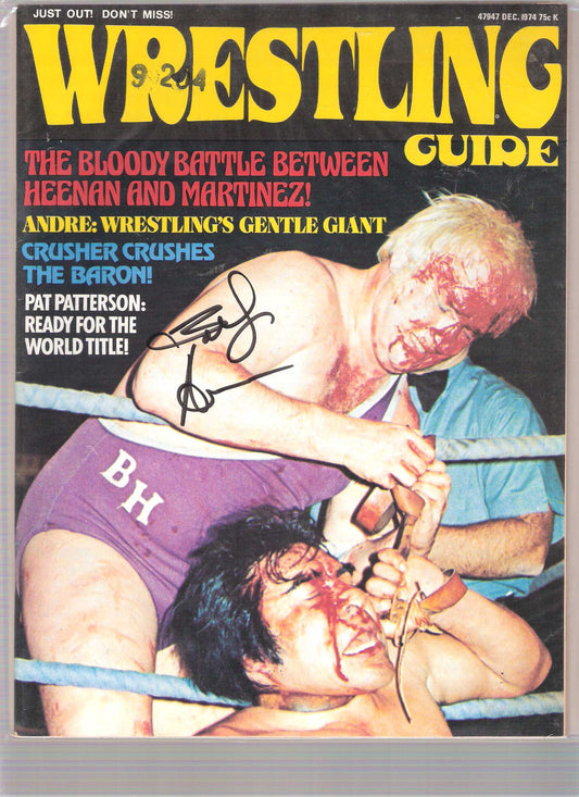 AM232  Bobby the Brain Heenan ( Deceased ) Autographed vintage Wrestling Magazine w/COA
