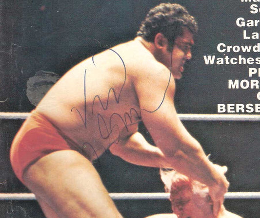 AM234  Vince McMahon Sr. ( Deceased ) Autographed vintage Wrestling Magazine w/COA