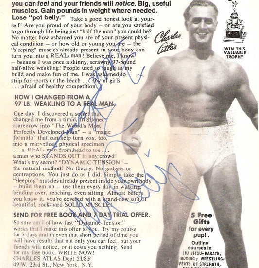 AM235 Fred Blassie Mr. Fugi ( Both Deceased ) Autographed vintage Wrestling Magazine w/COA