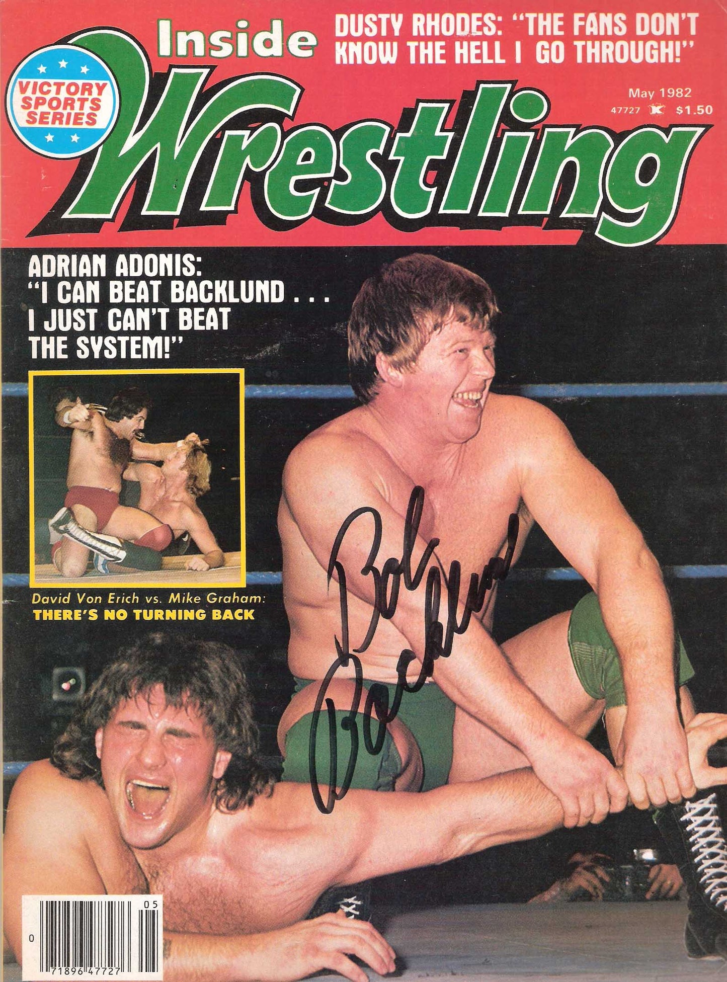 AM238 Bob Backlund Autographed vintage Wrestling Magazine w/COA