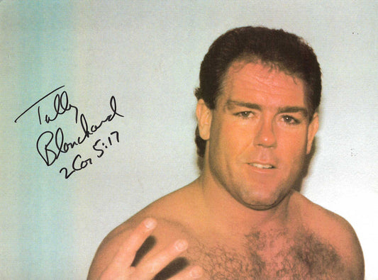 AM239 Tully Blanchard  Autographed vintage Wrestling Magazine Poster w/COA