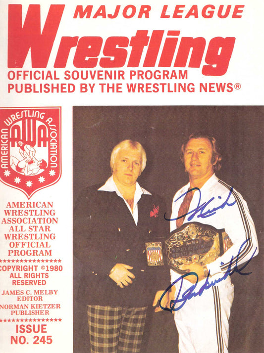 AM242  Nick Bockwinkle ( Deceased )  Autographed Vintage Wrestling Magazine w/COA