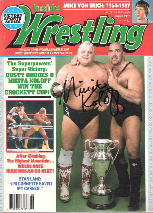 AM243 Nikita Koloff  Autographed vintage Wrestling Magazine w/COA