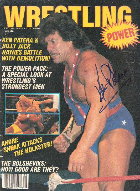 AM261  Ken Patera Autographed Vintage Wrestling Magazine w/COA