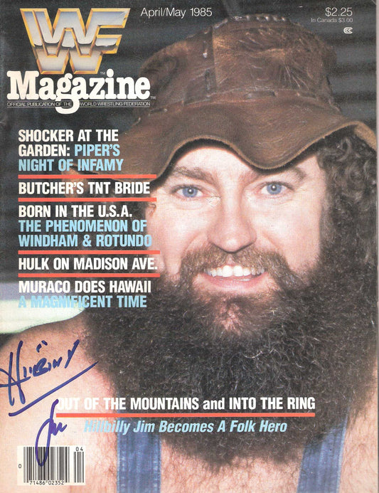 AM265  Hillbilly Jim Autographed Vintage Wrestling Magazine w/COA