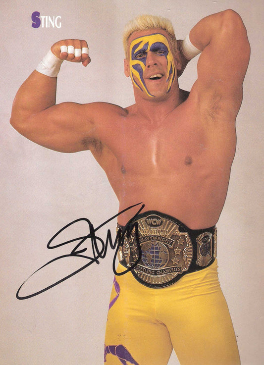AM266  Surfer Sting Autographed Vintage Wrestling Magazine w/COA