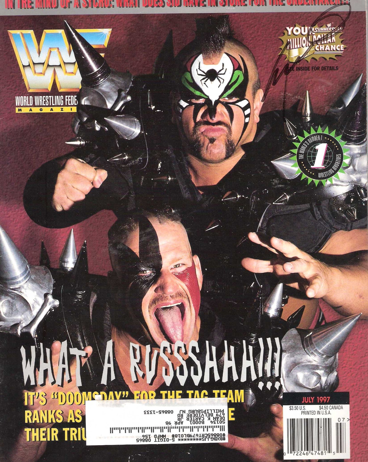 AM267  Road Warrior Animal ( Deceased ) Autographed Vintage Wrestling Magazine w/COA