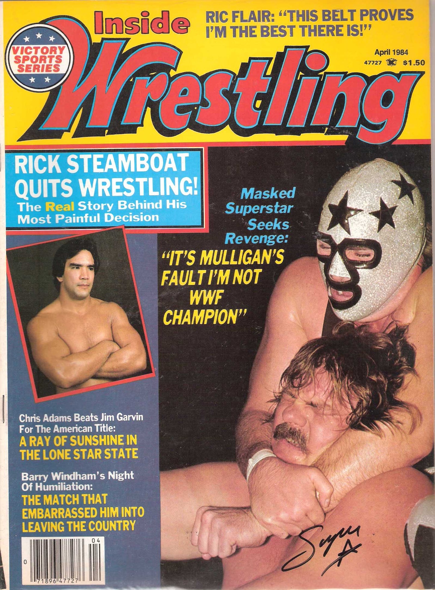 AM269  Masked Superstar Autographed Vintage Wrestling Magazine w/COA