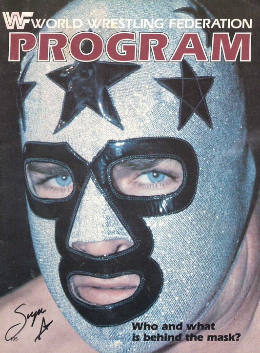 AM276  Masked Superstar Autographed Vintage Wrestling Magazine w/COA