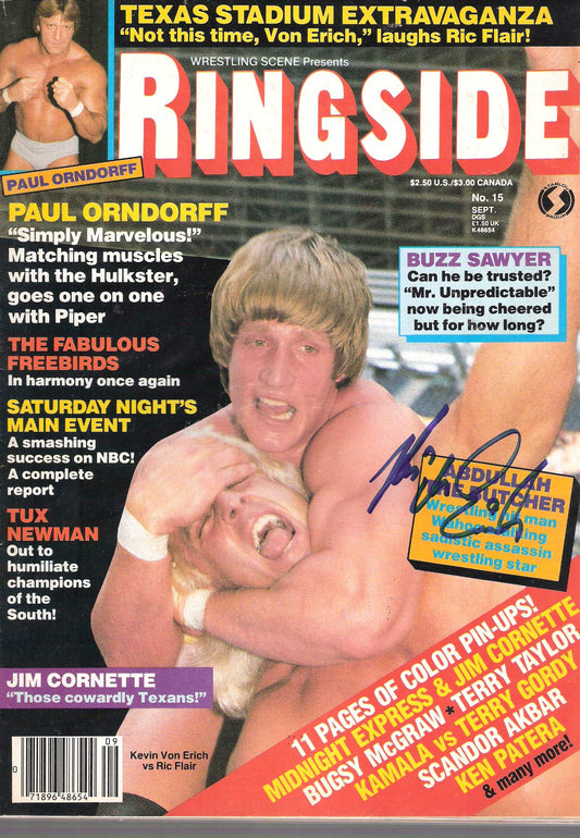 AM287  Kevin Von Erich   Autographed vintage Wrestling Magazine w/COA