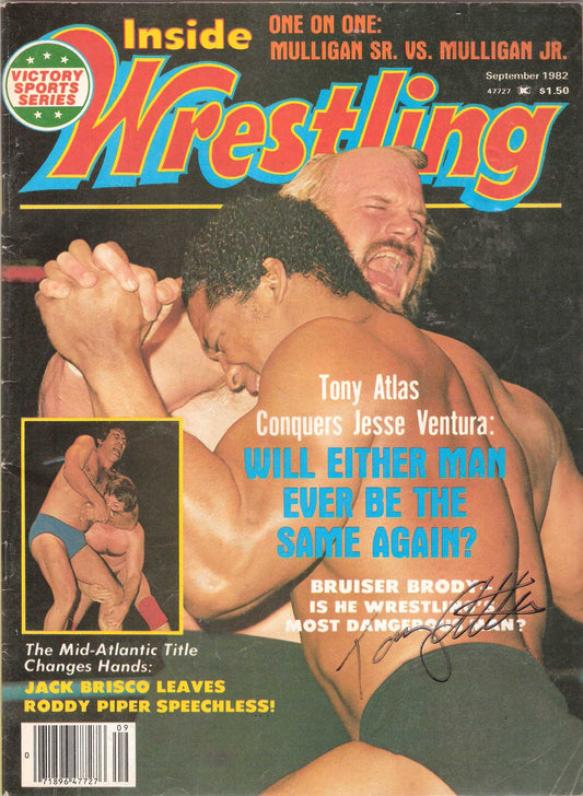 AM288  Tony Atlas   Autographed vintage Wrestling Magazine w/COA