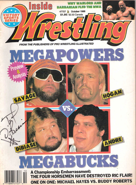 AM289  Ted DiBiase   Autographed vintage Wrestling Magazine w/COA