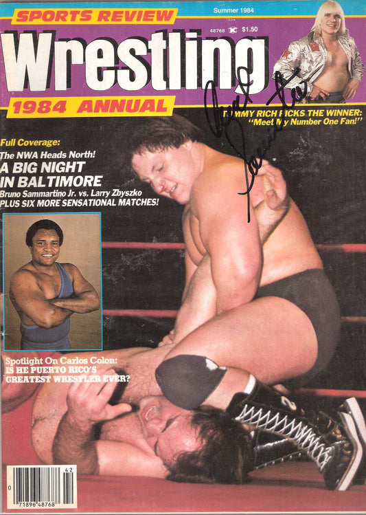 AM297  David Sammartino Autographed vintage Wrestling Magazine Poster w/COA