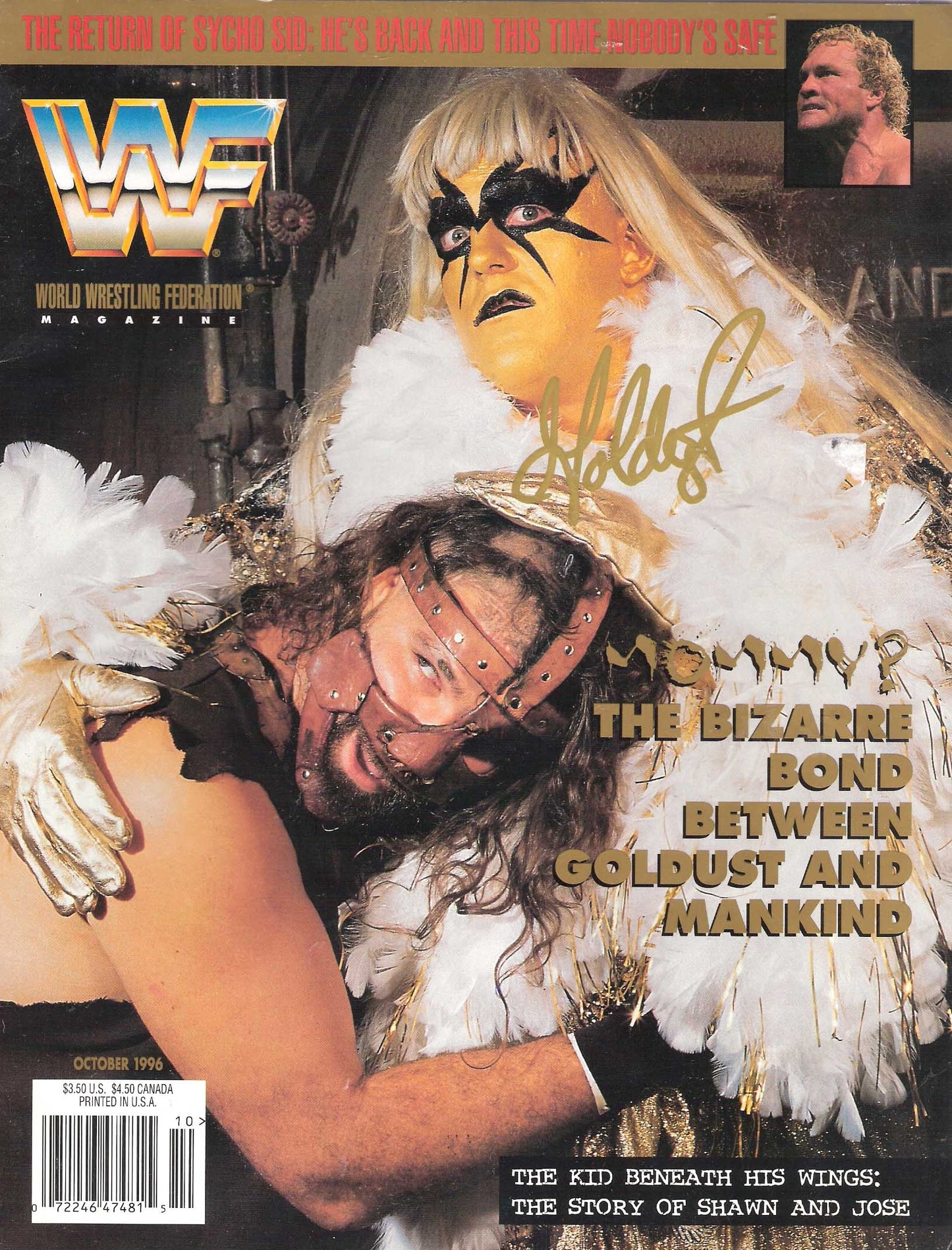 AM299  Goldust Autographed vintage Wrestling Magazine Poster w/COA