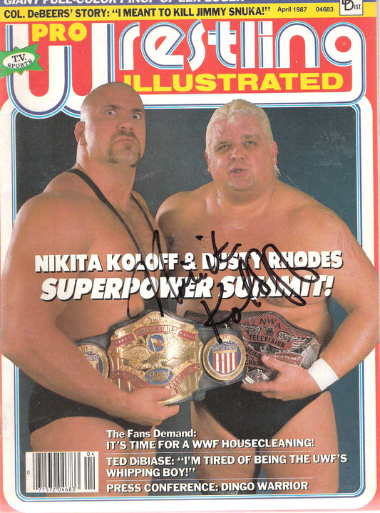 AM310   Nikita Koloff  Signed Historical Wrestling Magazine  w/COA