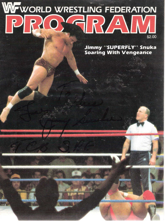 AM321 Superfly Jimmy Snuka ( Deceased ) Autographed vintage Wrestling Magazine w/COA