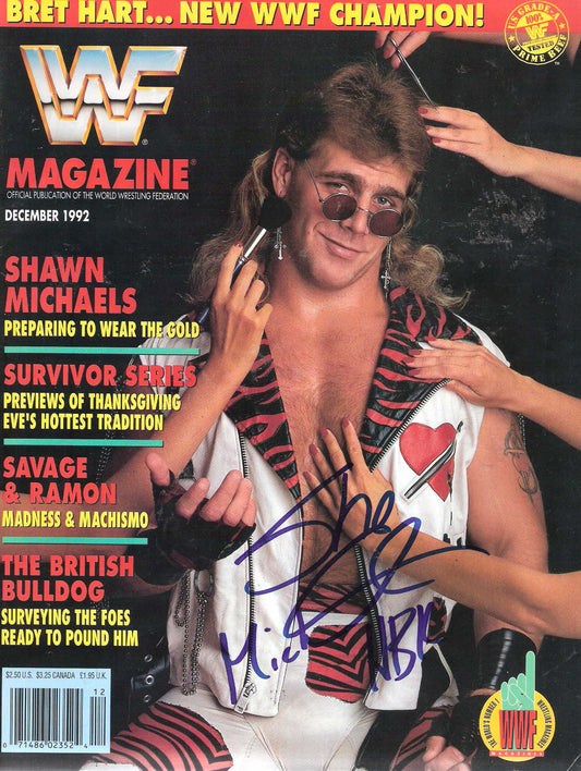 AM325 Shawn Micheals  HBK Autographed vintage Wrestling Magazine w/COA