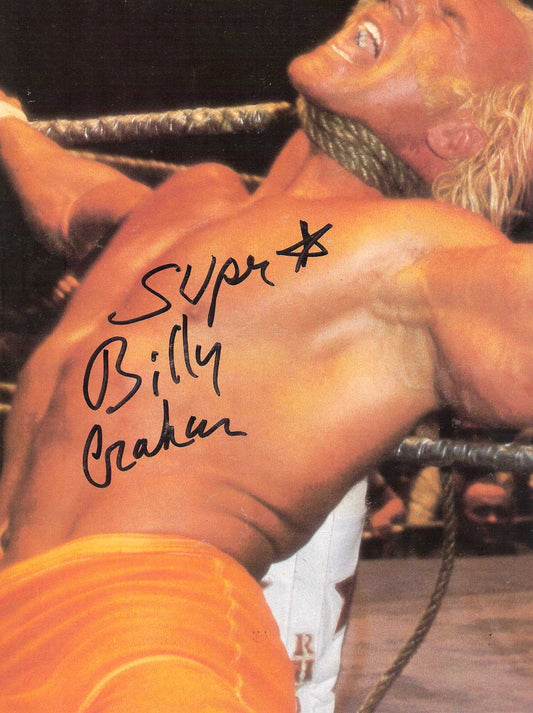 AM327 Superstar Billy Graham Autographed vintage Wrestling Magazine Poster vs Dusty Rhodesw/COA