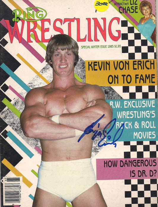 AM366  Kevin Von Erich  Autographed vintage Wrestling Magazine w/COA