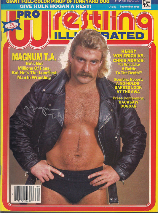 AM395  Magnum TA  Autographed vintage Wrestling Magazine w/COA