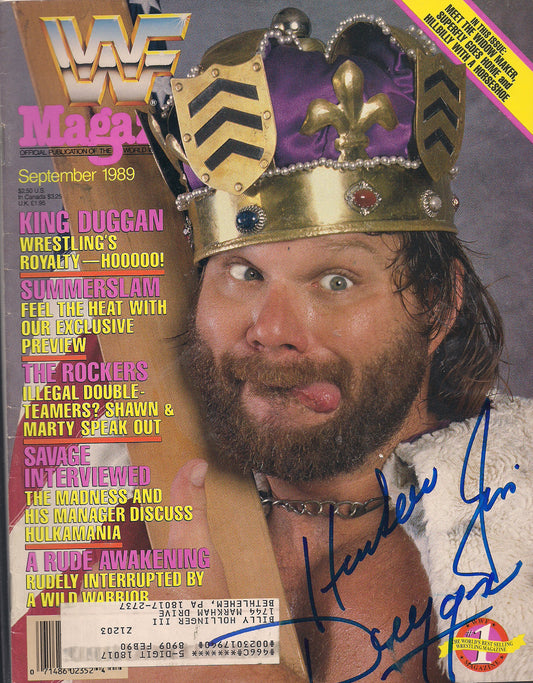 AM402 Hacksaw Jim Duggan Autographed vintage Wrestling Magazine w/COA