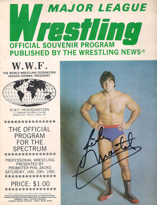 AM404  Rick Martel Autographed vintage Wrestling Magazine w/COA