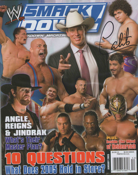 AM409  Carlito Autographed vintage Wrestling Magazine w/COA