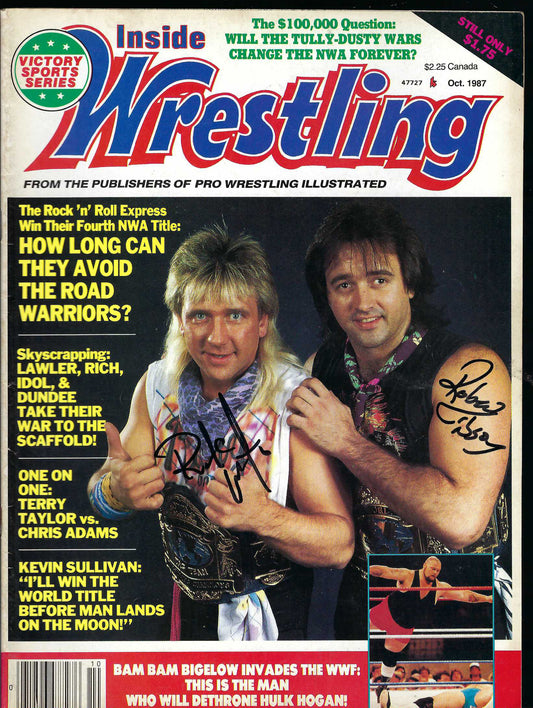 AM412   Rock and Roll Express Autographed Wrestling Magazine  w/COA