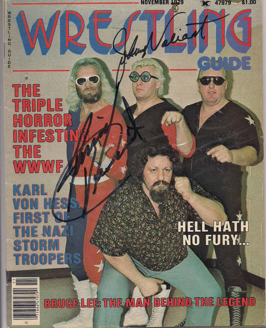 AM417  The Valiant Brothers Autographed Wrestling Magazine  w/COA