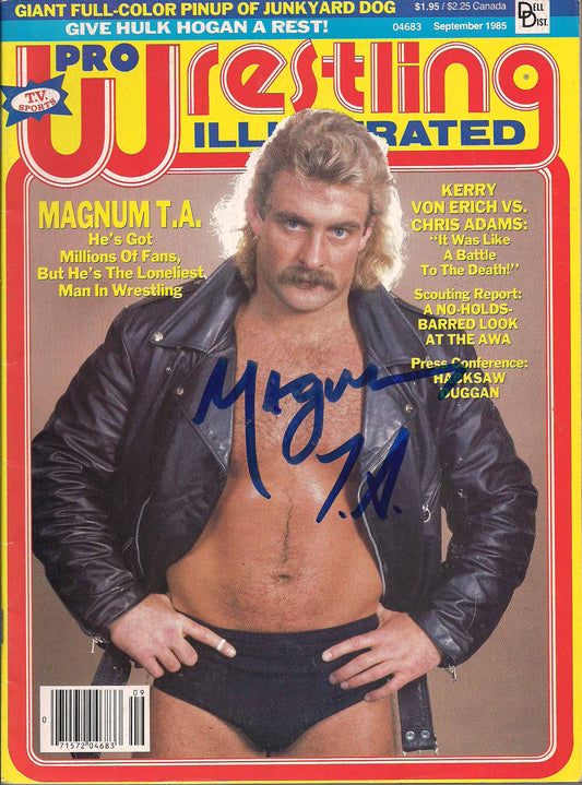 AM418  MAGNUM TA  Autographed Wrestling Magazine  w/COA