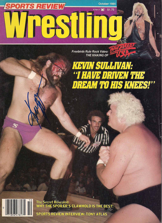 AM422 Kevin Sullivan Autographed Vintage Wrestling Magazine w/COA