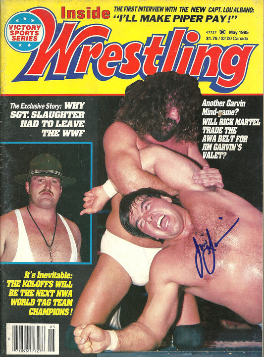 AM474  Gorgeous  Jimmy Garvin  Autographed Vintage Wrestling Magazine w/COA