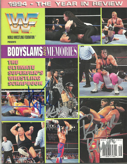 AM487  Kevin Nash  Razor Ramon( Deceased ) Alundra Blaze Autographed Vintage Wrestling Magazine w/COA