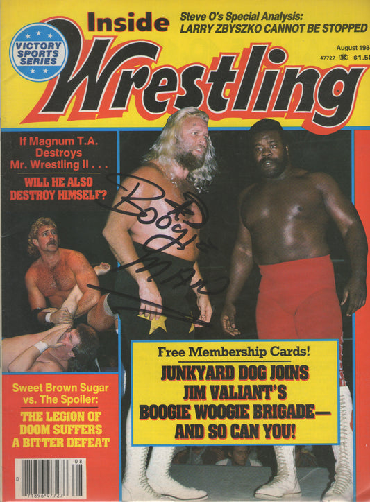 AM499  Boogie Jimmy Valiant Autographed Vintage Wrestling Magazine w/COA