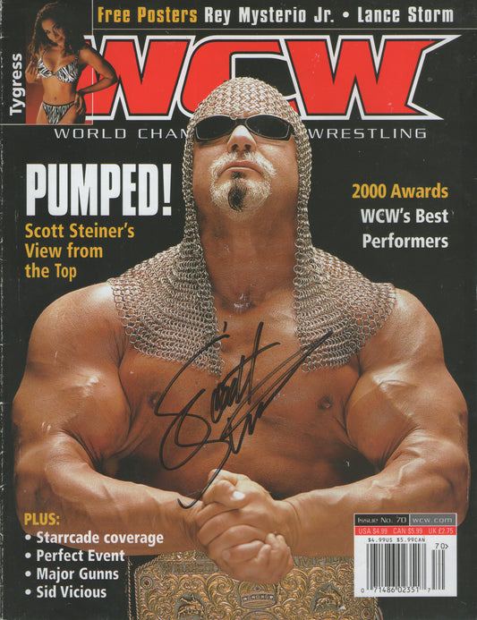 AM508  Scott Steiner  Autographed Vintage Wrestling Magazine w/COA