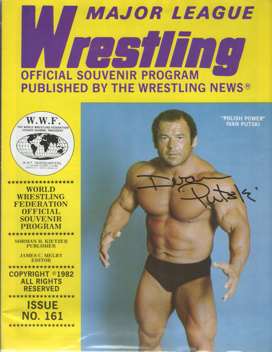 AM517  Polish Power Ivan Putski    Autographed Vintage Wrestling Magazine w/COA