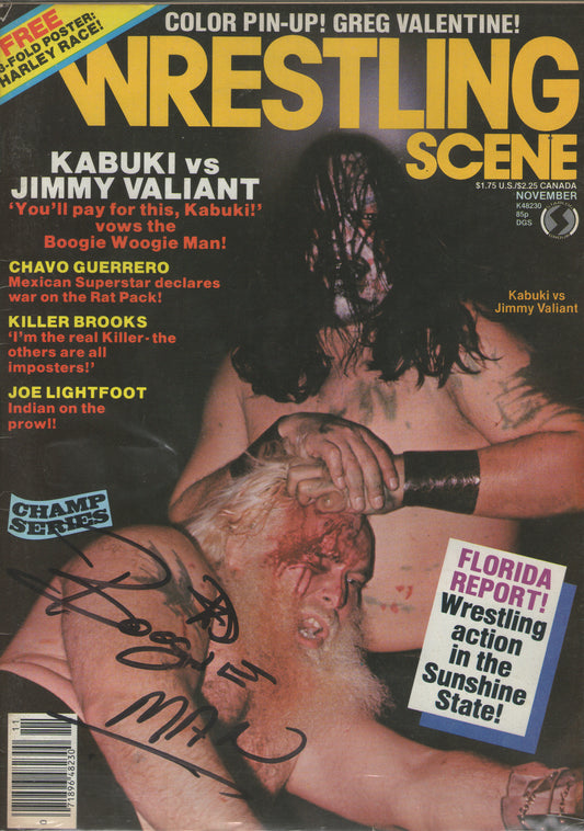 AM519  Jimmy Boogie Valiant Autographed Vintage Wrestling Magazine w/COA