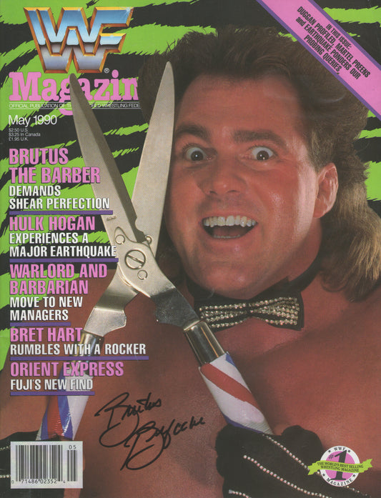 AM521  Brutus the Barber Beefcake  Autographed Vintage Wrestling Magazine w/COA