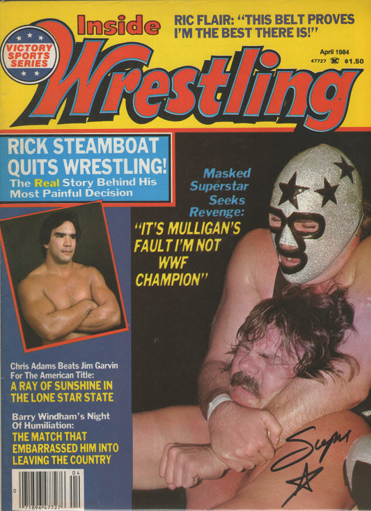 AM526  The Masked Superstar   Autographed Vintage Wrestling Magazine w/COA