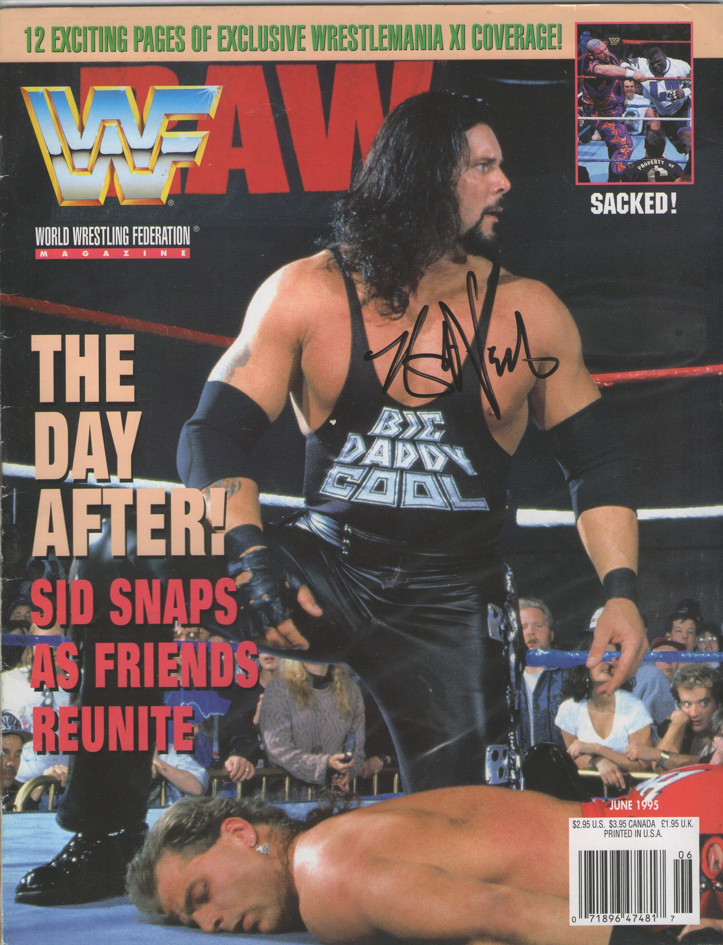AM527  Kevin Nash   Autographed Vintage Wrestling Magazine w/COA