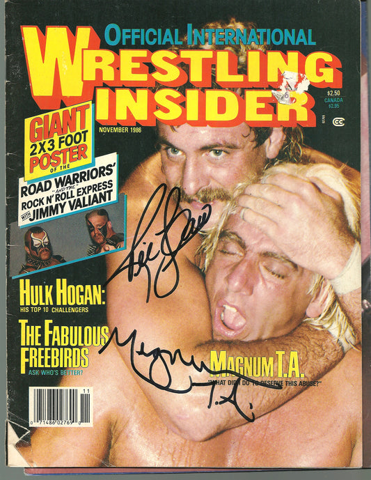 AM537  Magnum TA   Ric Flair   Autographed Vintage Wrestling Magazine w/COA