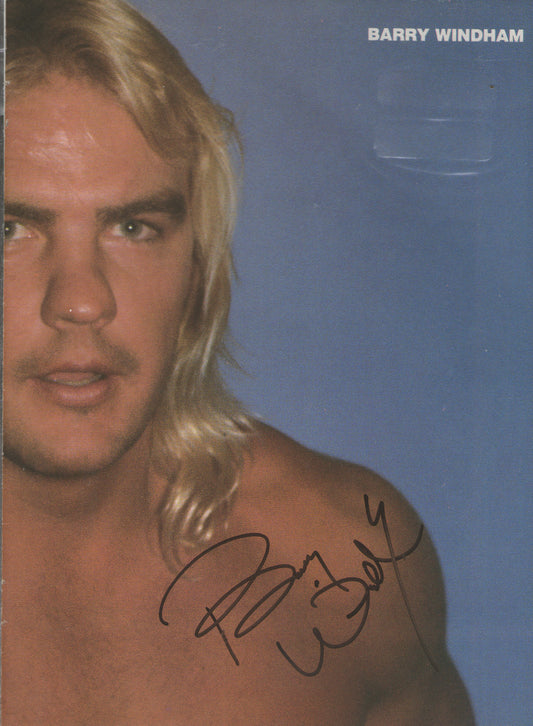 AM550  Barry Windham  Autographed Vintage Wrestling Magazine  Poster w/COA