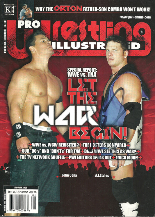AM558   AJ Styles Autographed Vintage Wrestling Magazine   w/COA