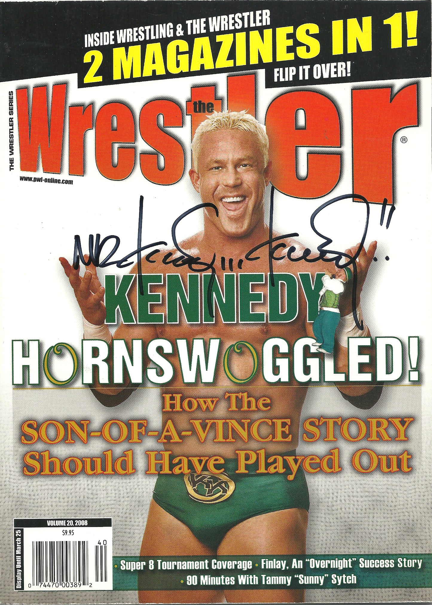 AM559   Mr. Kennedy Autographed Vintage Wrestling Magazine   w/COA