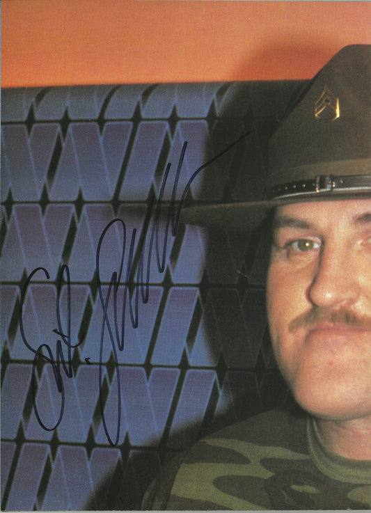 AM577  Sgt Slaughter  Autographed Vintage Wrestling Magazine Poster w/COA